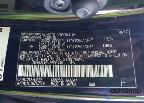 2018 Toyota 4Runner Trd Off Road Premium z USA, uszkodzony, nr VIN JTEBU5JR5J5505748